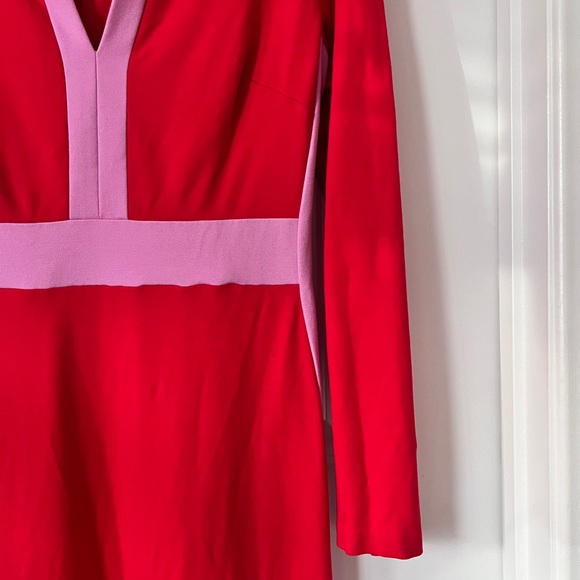 Boden Red Catherine Ponte Midi Dress Long Sleeve 10R Fit & Flare Workwear - Picture 6 of 9